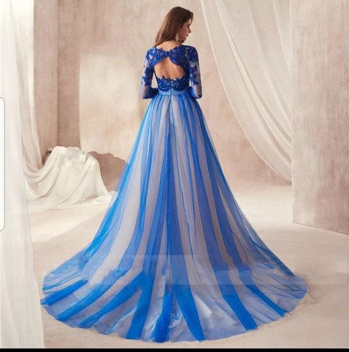 princess polly baby blue dress Women's Empire Line Long Sleeve Dresses main image 1