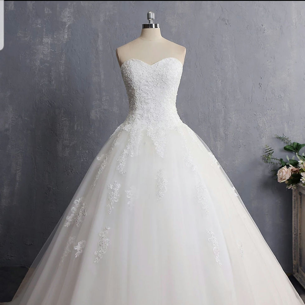 Thumbnail: Beautiful Strapless Sweetheart Beaded Lace Corset A Line  Wedding Dresses MD772