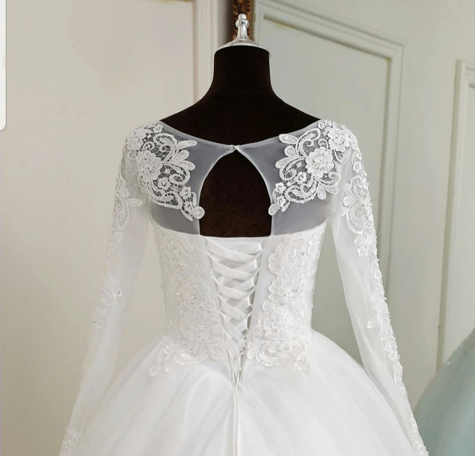 Thumbnail: Beautiful Beaded Lace Bridal Gown Long Sleeve Corset Back Wedding Dresses MD799
