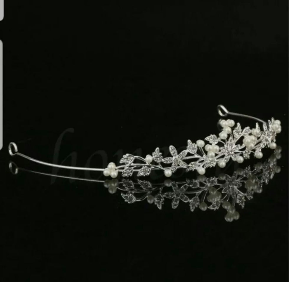 Thumbnail: Weddind Headband Bridal Tiara Rhinestone Crystal Pearls Headpiece MD755