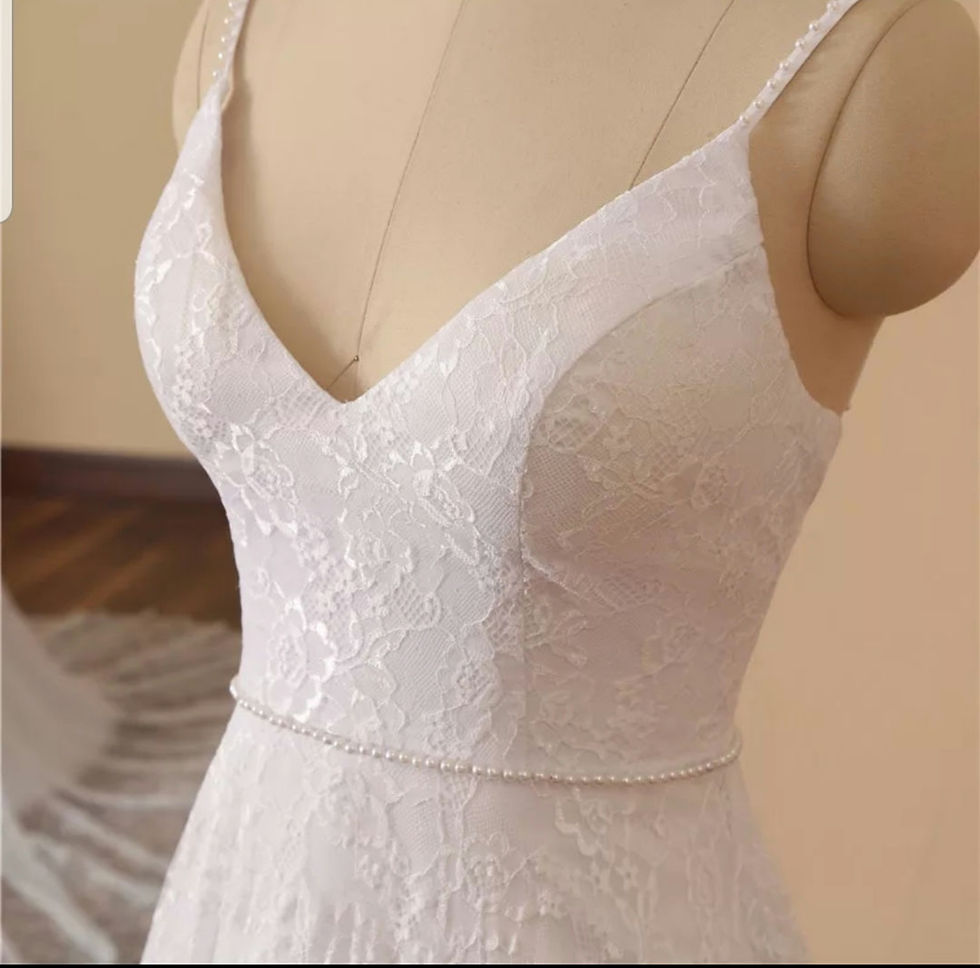 Thumbnail: Beautiful Vintage Lace Spaghetti Straps Line Wedding Dresses MD603