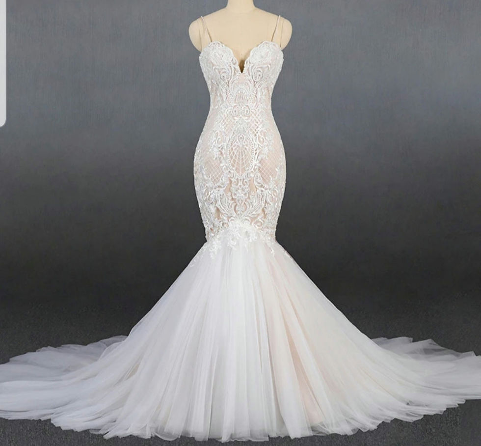 Sweetheart Bridal Beaded Lace Spaghetti Straps Mermaid Beach Wedding Dress MD657
