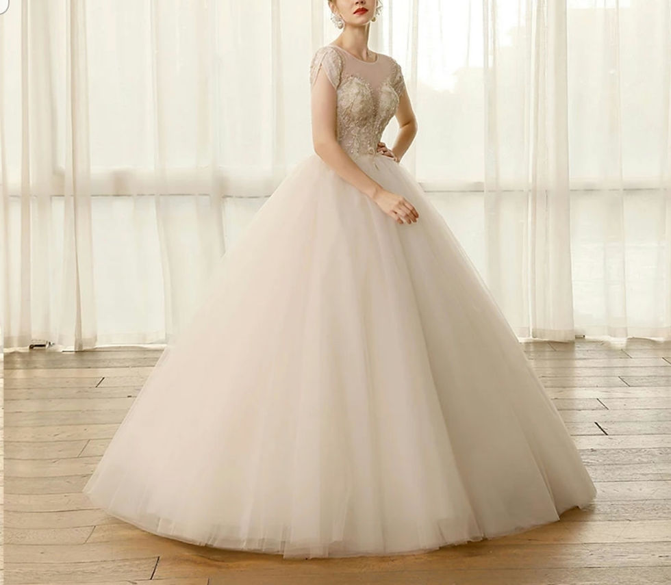 Thumbnail: Gorgeous Cap Sleeve A Line Beaded Lace Floor Length Wedding Dresses MD443