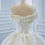 Thumbnail: Luxury Off Shoulder Beaded Lace Ball Gown Wedding Bridal Dress MD0105