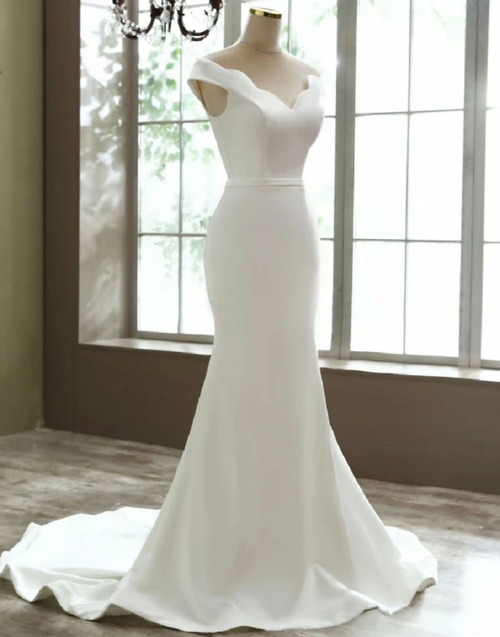 Thumbnail: Simple Bridal Gown Soft Satin Mermaid Beach Wedding Dress MD280