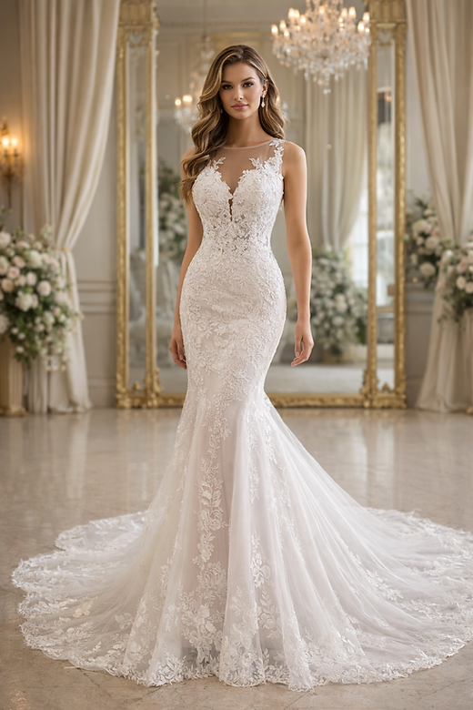 fit and flare wedding dress vs mermaid 32585