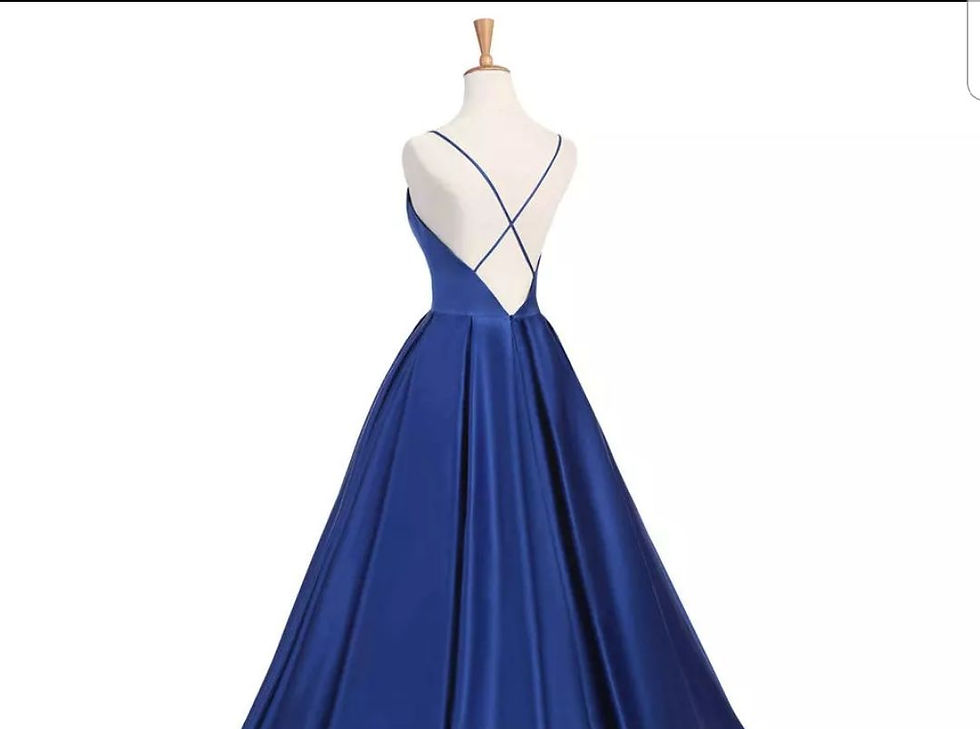 Thumbnail: Sexy Royal Blue Satin A Line Long Party Evening Gown Prom Dresses MD417