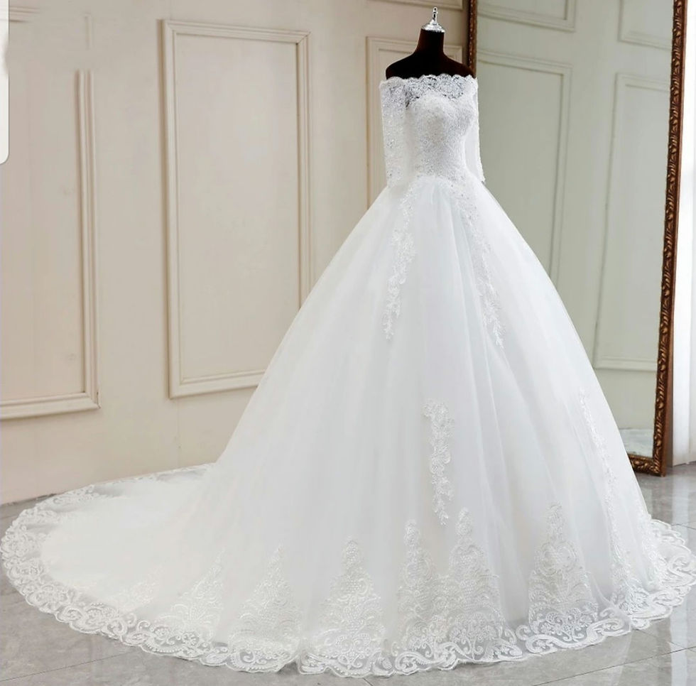 Thumbnail: Gorgeous Long Sleeve Off shoulder Lace Corset A Line Wedding Dresses MD323