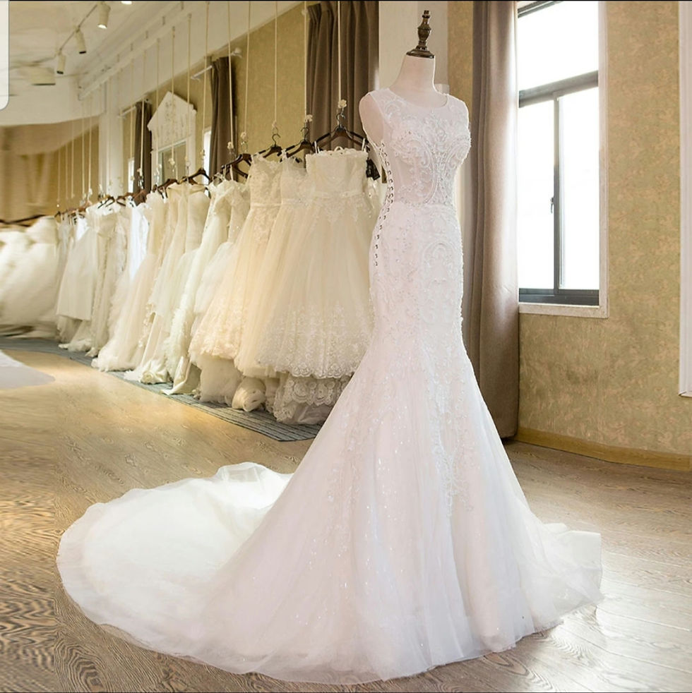 Thumbnail: Luxury Mermaid Beaded Lace Sleeveless Beach Wedding Dress MD095