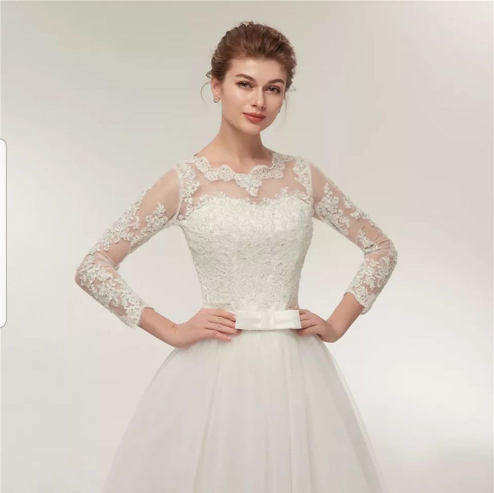 Thumbnail: Charming Lace Open Back Long Sleeve Bridal Gown A Line Wedding Dresses MD566