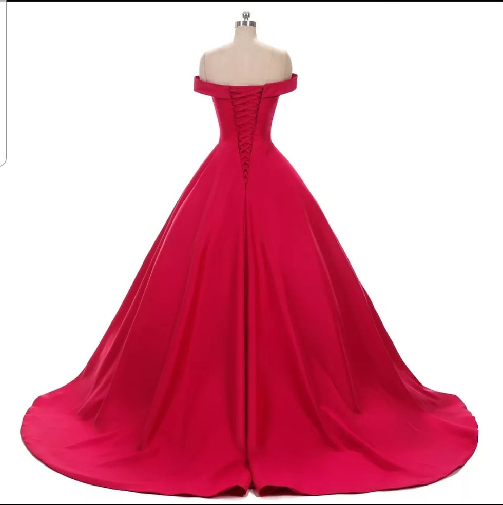 Thumbnail: Gorgeous Off Shoulder Satin A Line Red Wedding Dresses MD558