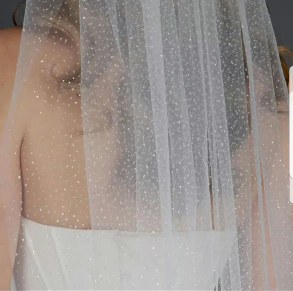 Thumbnail: UK 1 Tier Cathedral Length Bridal 3M Glitter Tulle Wedding Veil With comb MD832