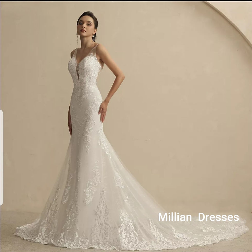 Gorgeous Sleeveless Lace V Neck Beach Bridal Mermaid Wedding Dresses MD660