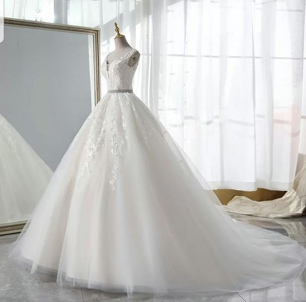Thumbnail: Beautiful Sleeveless V Neck Lace Ball Gown Corset Back Wedding Dresses MD731
