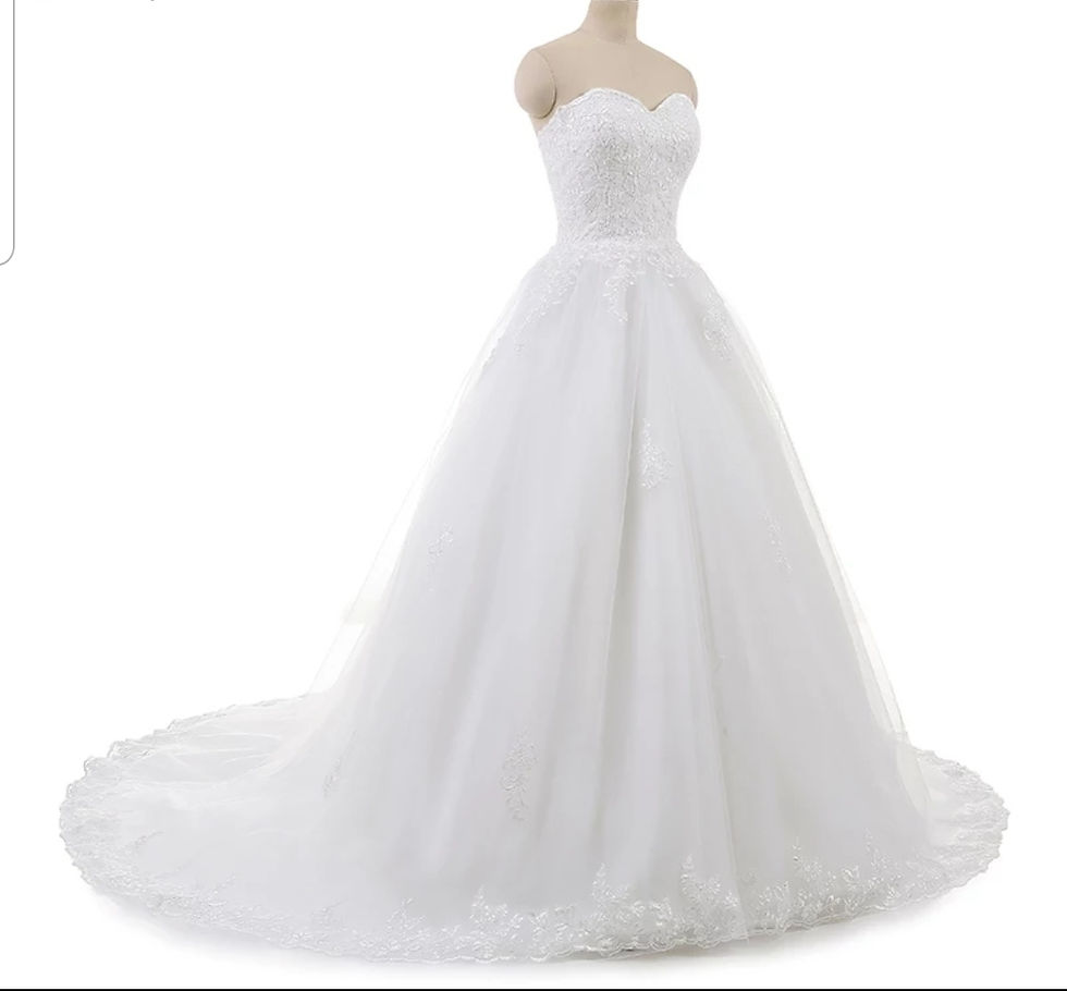 Thumbnail: Strapless Bridal Lace Applique A Line Corset Wedding Dresses MD556