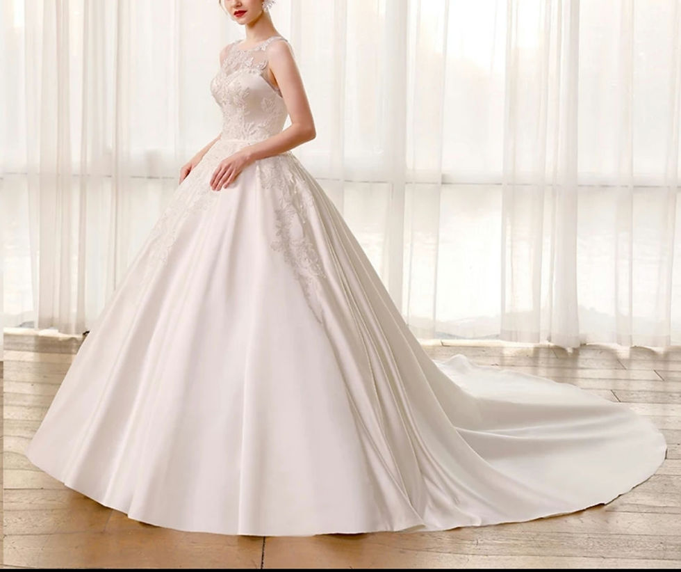 Thumbnail: Beautiful sleeveless Bridal Satin A Line Wedding Dresses MD264