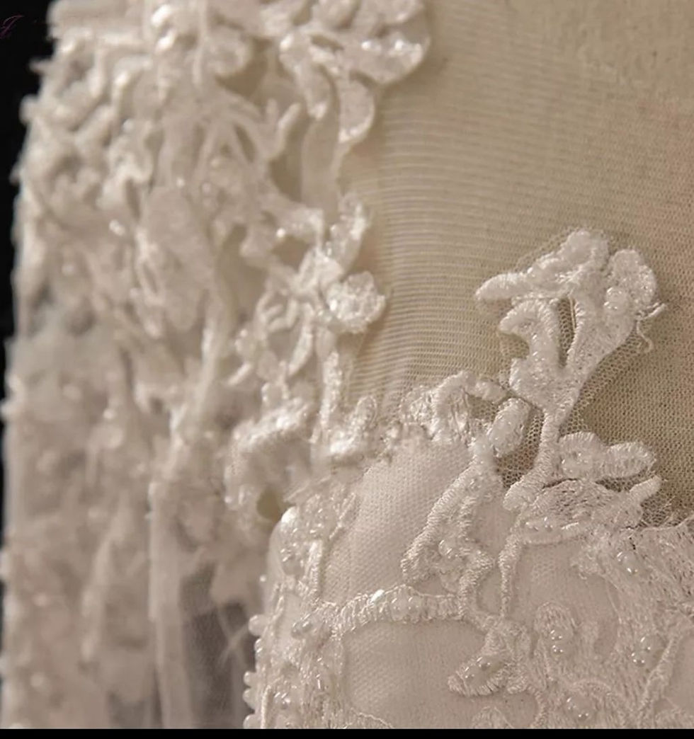 Thumbnail: Luxury Beaded Lace Long Sleeve Ball Gown Wedding Dress MD506