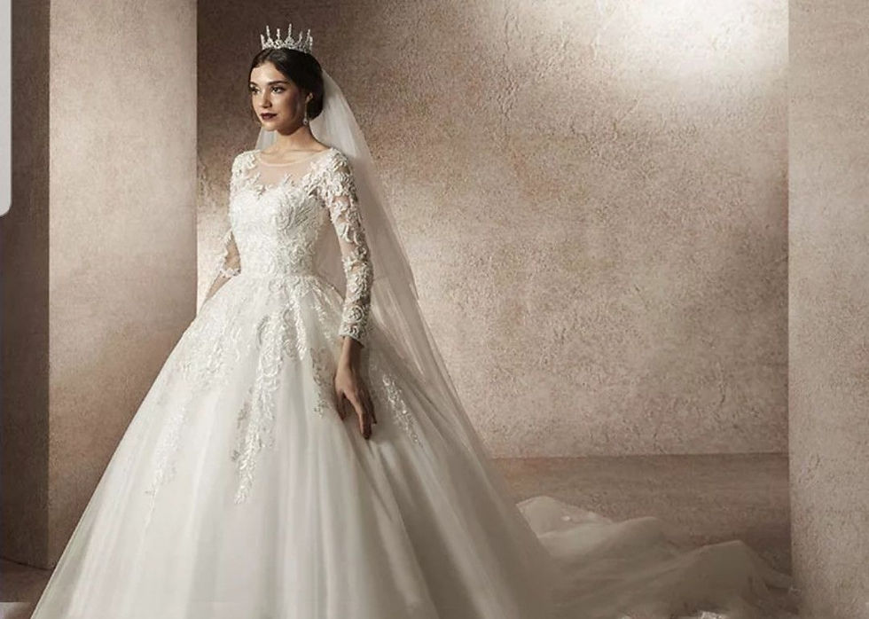 Thumbnail: Beautiful Beaded Lace Long Sleeve A Line Open Back Wedding Dresses MD615