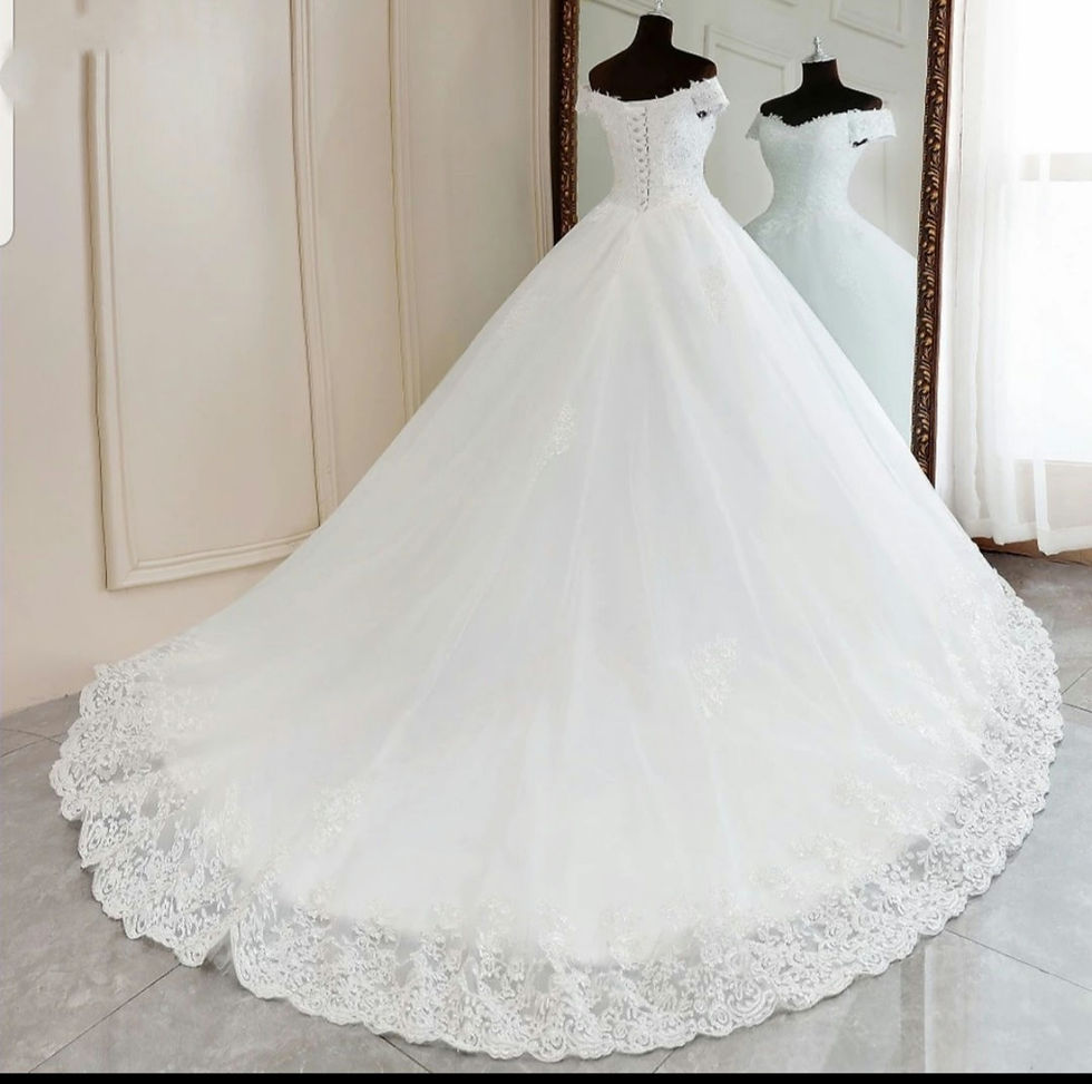 Thumbnail: Gorgeous Off Shoulder Beaded Lace  Corset Back A Line Wedding Dresses MD586