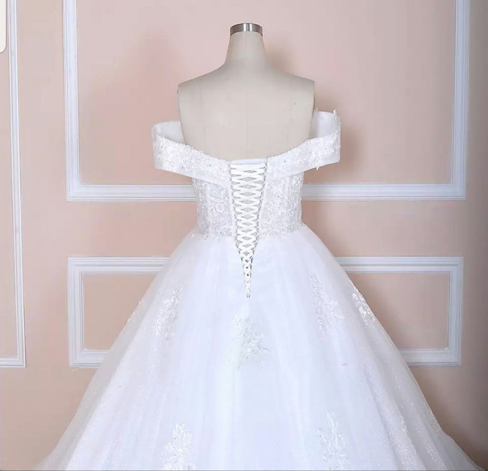 Thumbnail: Charming Off Shoulder Beaded Lace A Line Sweetheart GlitterWedding Dresses MD071