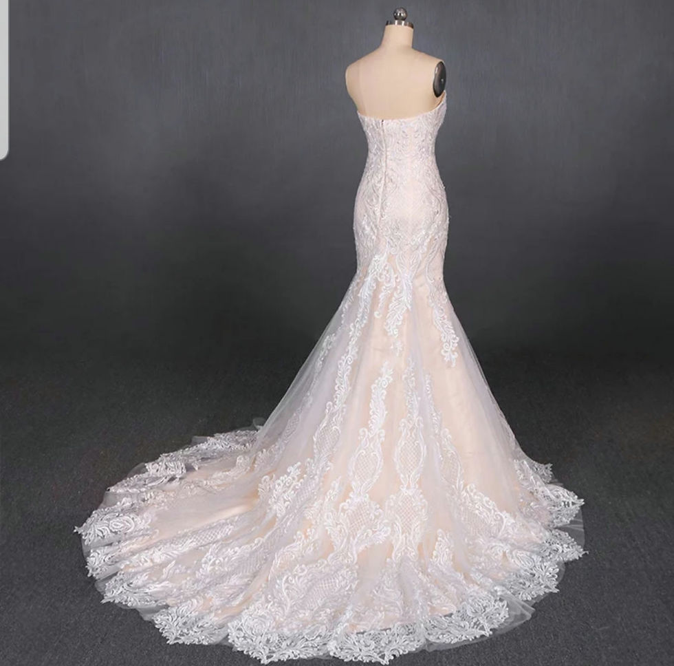 Thumbnail: Sexy Strapless Mermaid Lace Sweetheart  Champagne Wedding Dresses MD252