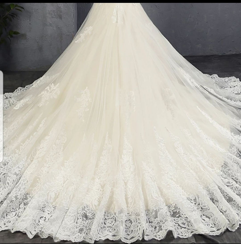 Thumbnail: Sleeveless Gorgeous Lace Mermaid  Sleeveless Champagne Wedding Dresses MD301