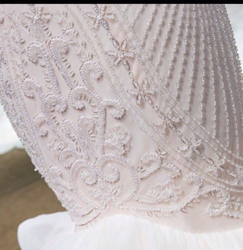 Thumbnail: High End Beaded Mermaid Organza Layers Sleeveles Wedding Bridal Dress MD219