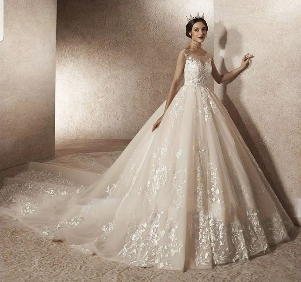 Thumbnail: Beautiful Cap Sleeve Champagne Lace Open Back A Line Wedding Dresses MD616