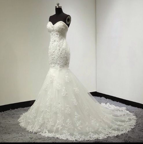 Thumbnail: Charming Mermaid Lace Beading wedding Bridal Dress MD171