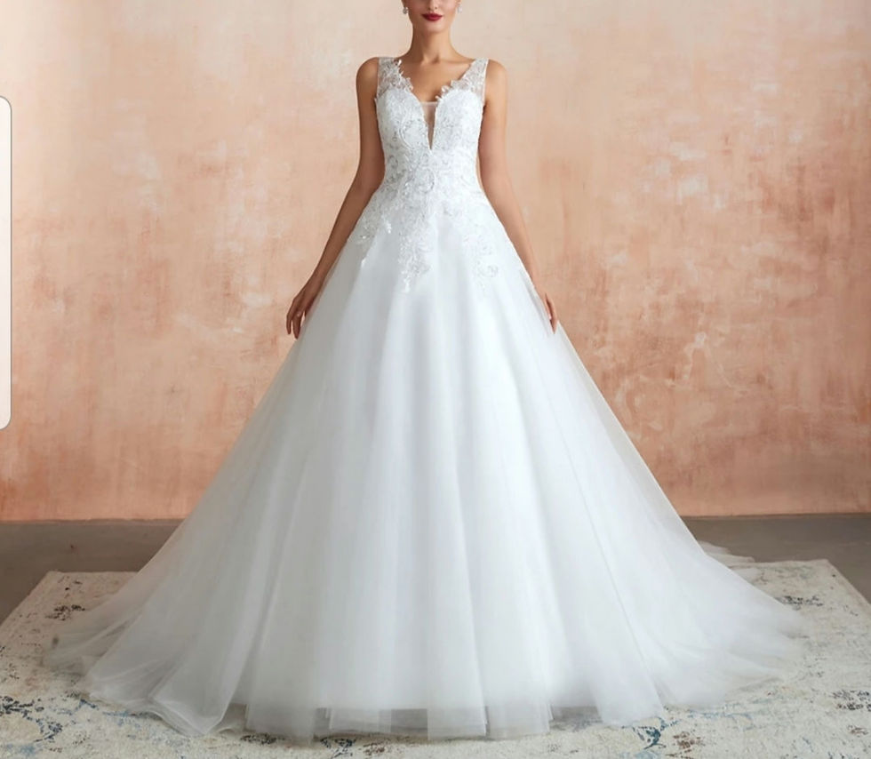 Thumbnail:  Beautiful Sleeveless V Neck Sheer Back Lace  A Line  Wedding Dresses MD702