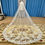 Thumbnail: UK Luxury 1 Tier White Ivory Cathedral Length 3 M Lace edge Wedding Veil MD419