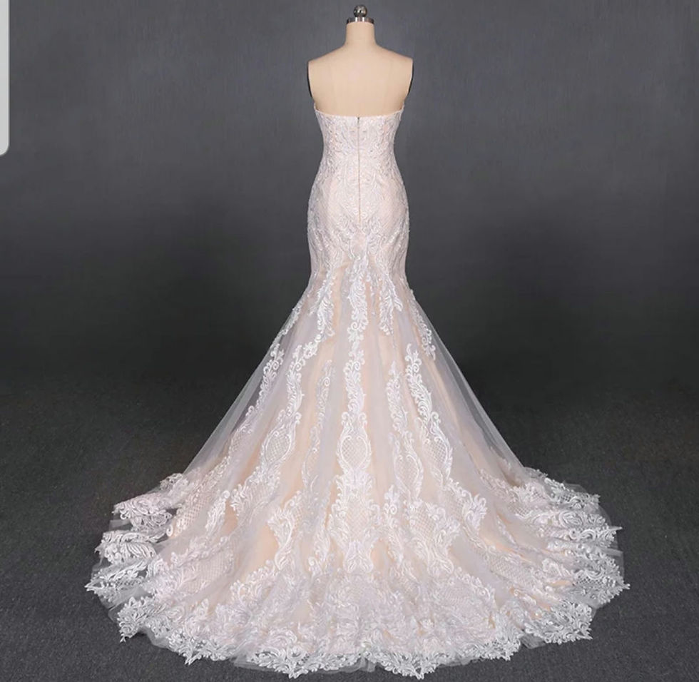 Thumbnail: Sexy Strapless Mermaid Lace Sweetheart  Champagne Wedding Dresses MD252