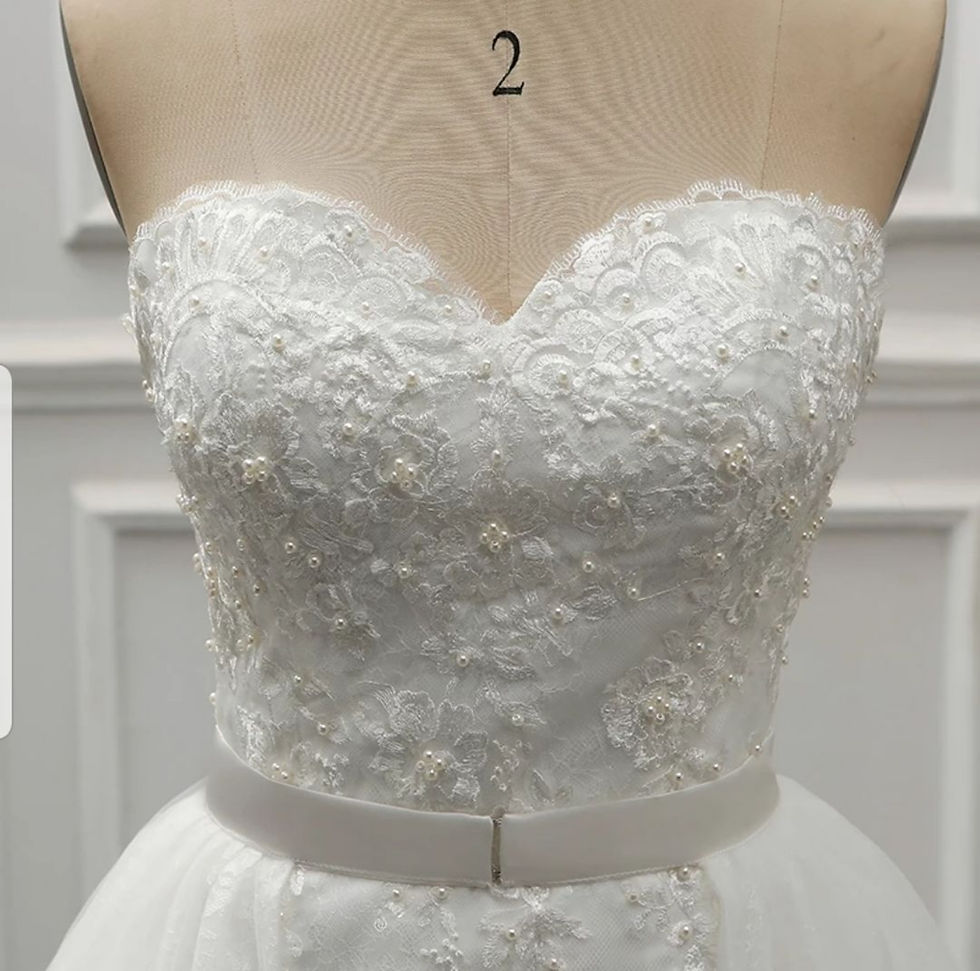 Thumbnail: Beautiful Mermaid Detachable Train Beaded Lace 2 in 1 Wedding Dresses MD653