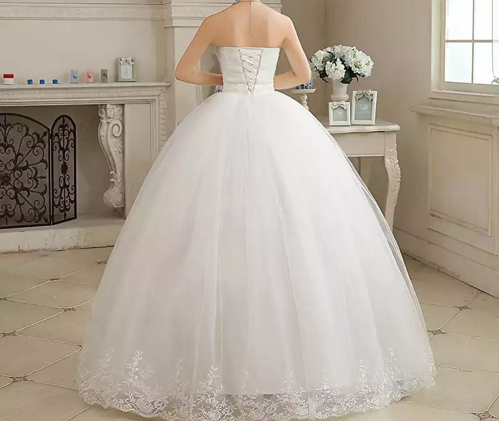 Thumbnail: Cheap Plus Size Lace A Line Sequins Strapless Beaded Wedding Dresses MD470