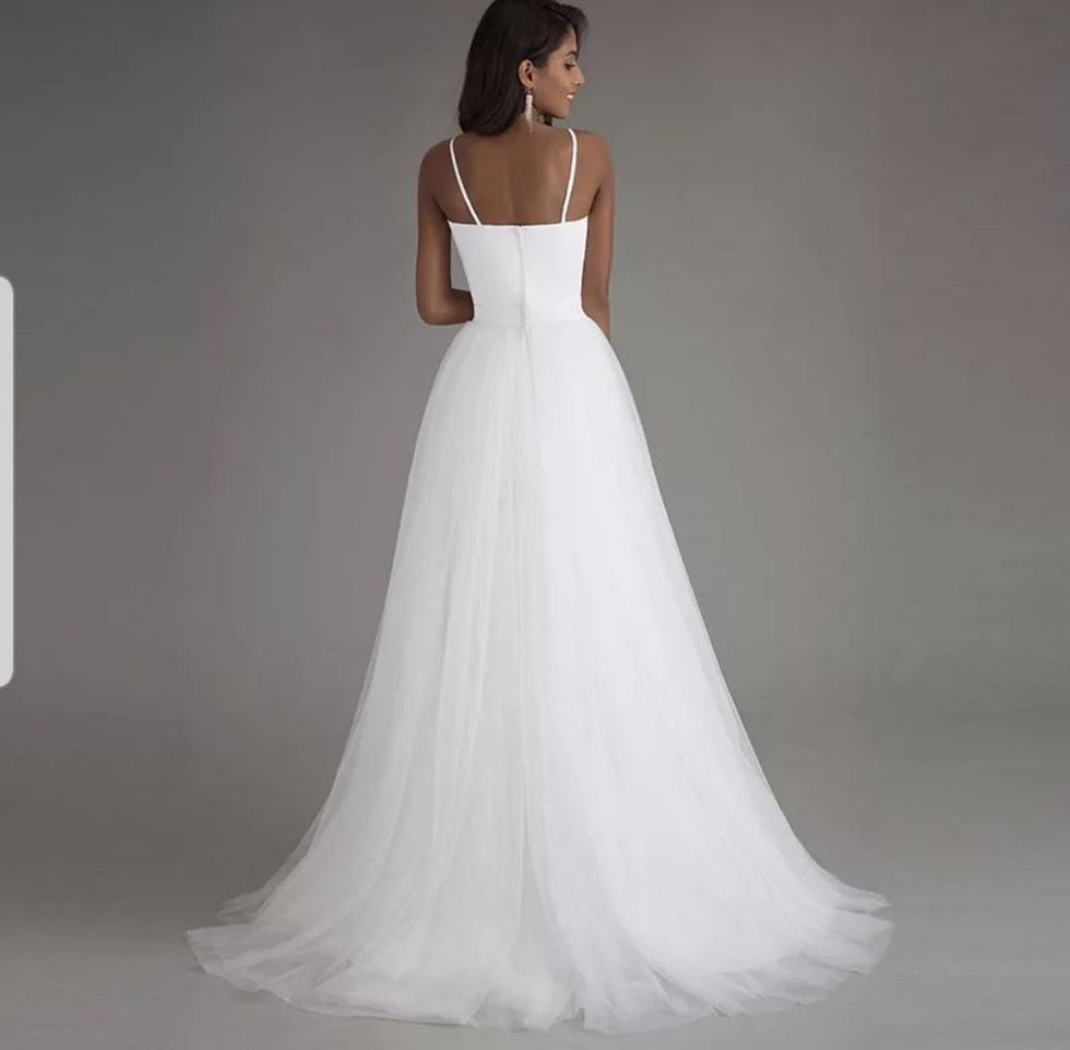 Thumbnail: Beautiful Tulle Spaghetti Beach Wedding Bridal Dress MD101