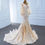 Thumbnail: Luxury Lace Mermaid Long Sleeve Beach Champagne Wedding Dresses MD505