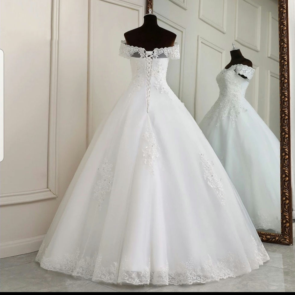 Thumbnail:  Off Shoulder Plus Size Floor Length Lace Appliques A Line Wedding Dress MD791 