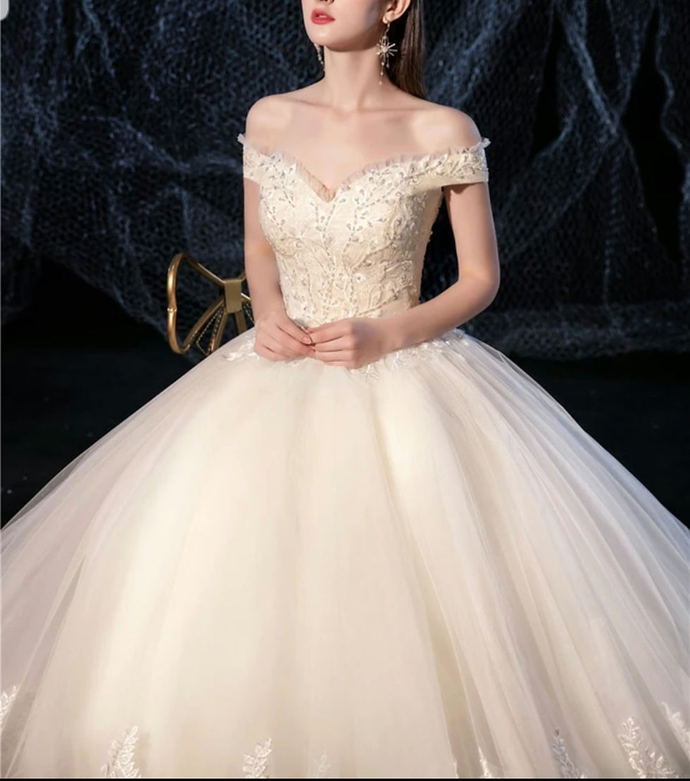 Thumbnail: Beautiful Lace Floor Length Off Shoulder Short Sleeve A Line Wedding Dress MD776