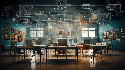 An unoccupied classroom showcasing desks and computers, highlighting a space ready for educational activities.