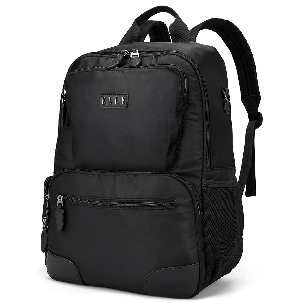 Black Voyage Vegan Leather Backpack
