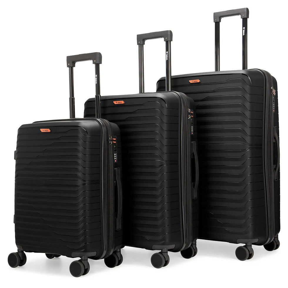 Black Excavator 3 Peice Expandable Polypropylene Luggage Set