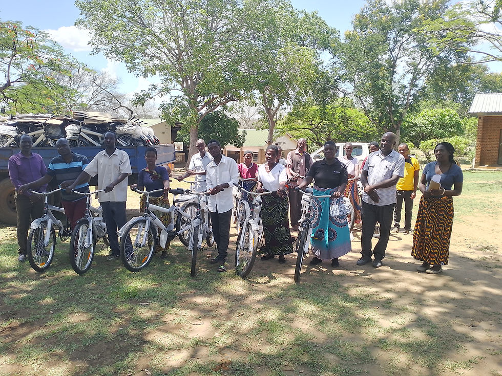 Chiringa Community Health Centre CHAG members are equipped with bicycles to enhance their mobility, enabling them to serve their communities more effectively.