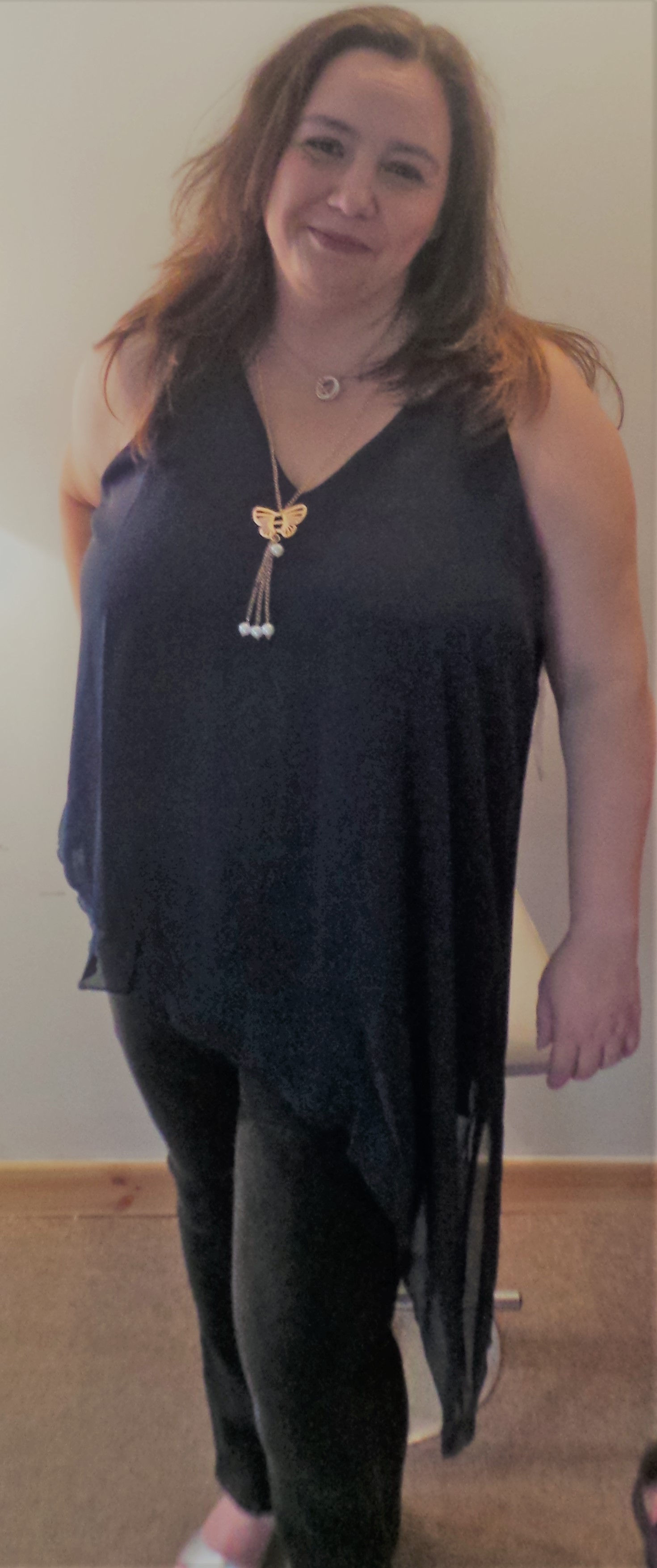 ASYMMETRIC V NECK CAMI TOP