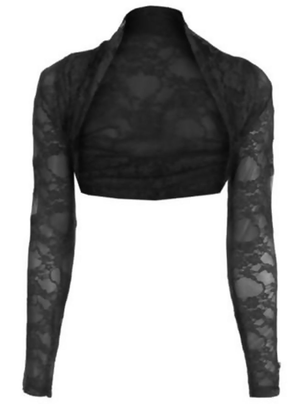Thumbnail: PLUS SIZE BLACK CROPPED LACE BOLERO SHRUG