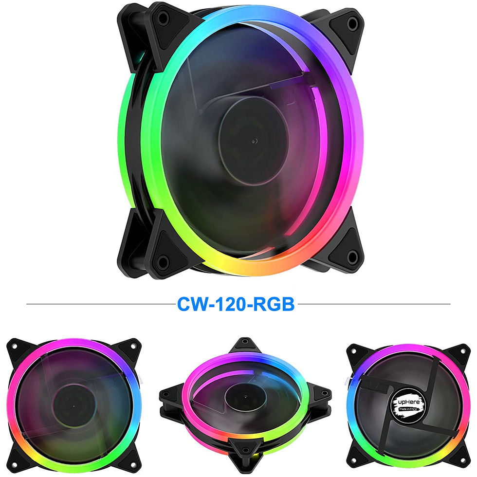 Thumbnail: Topsku 120mm Computer Case Fan with 4 pin Dynamic Rainbow RGB LED