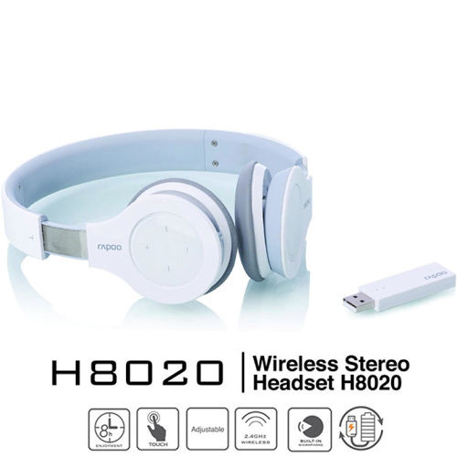 Thumbnail: Rapoo H8020 Wireless Headset with Microphone (black or white color)