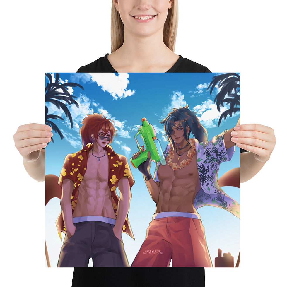 Thumbnail: Genshin Impact Summer Diluc & Kaeya Print