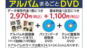 「昔の写真アルバム」が大画面テレビで楽しめます/サトーカメラ