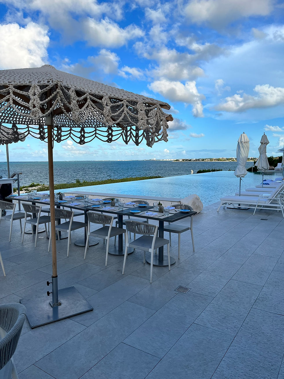 Swimming pool with ocean view