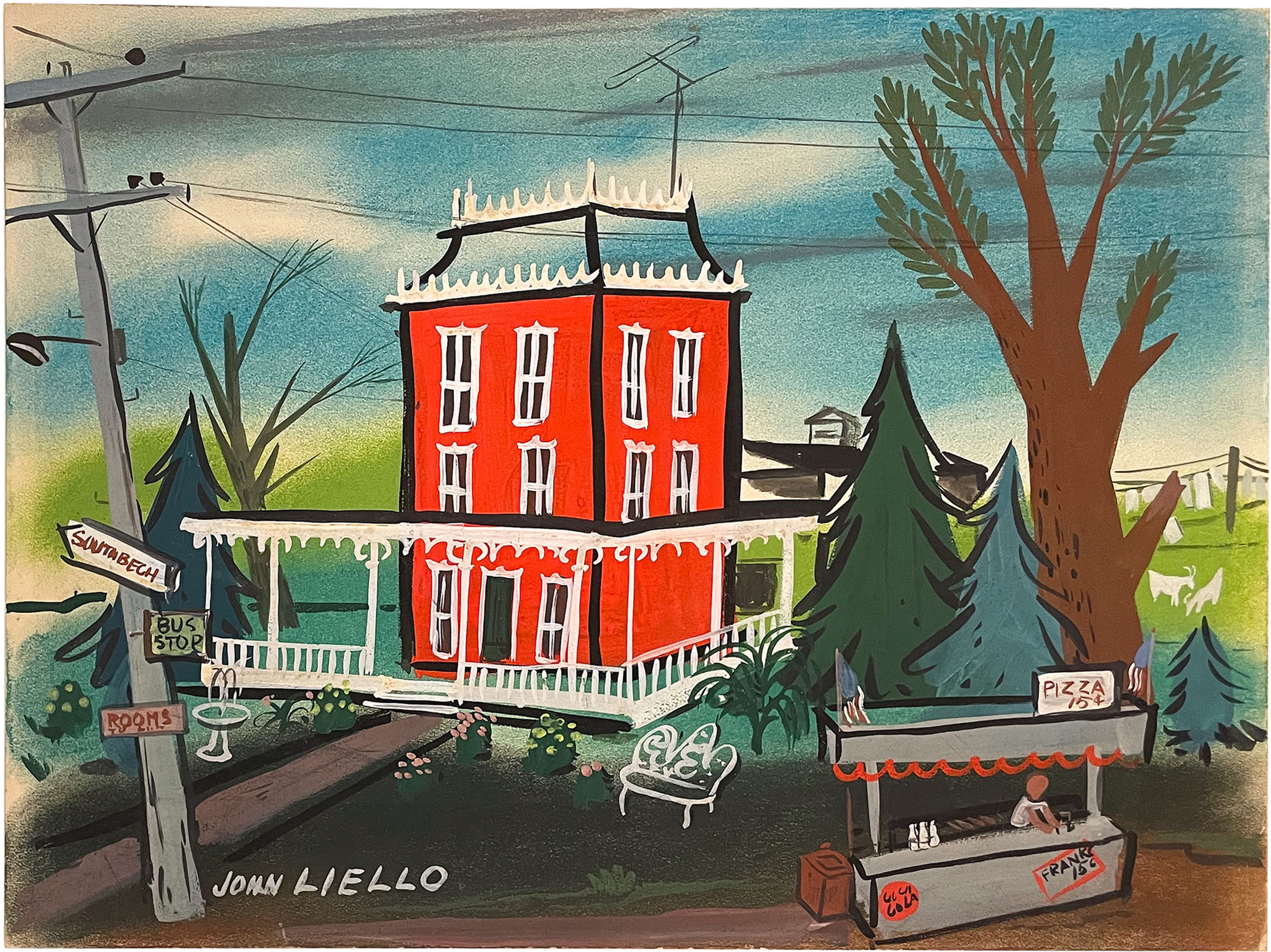 New England Red Building by John Liello, circa 1950s